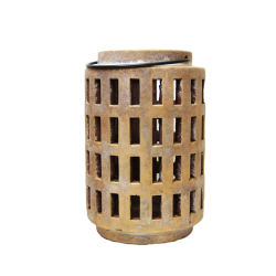 Lampion ceramiczny betonowy Rustykalny Złoty 24cm